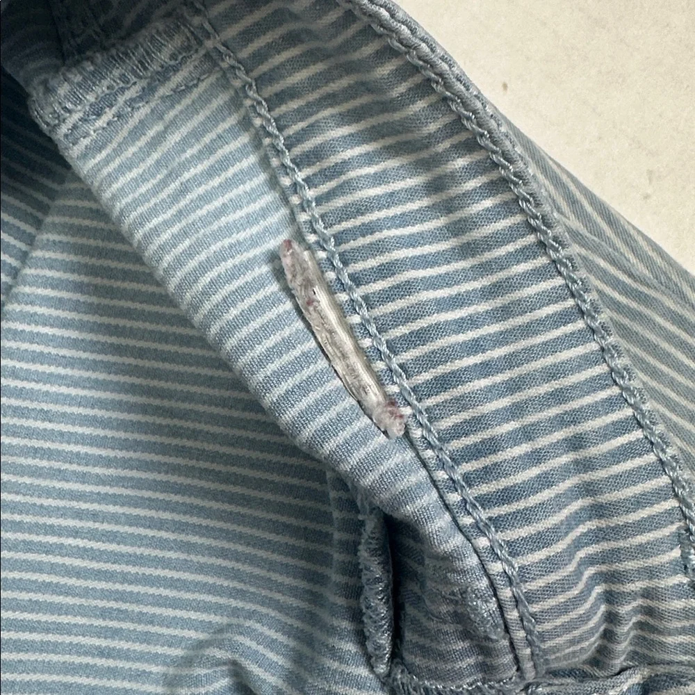 Hollister Crop Blue Stripe Jeans Distressed Womens 28‎ Skinny Denim